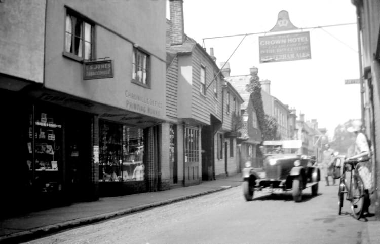Bullnose Morris in the High Street - c 1920