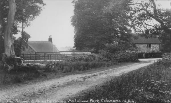 The School and Priests House, Colemans Hatch - c 1950
