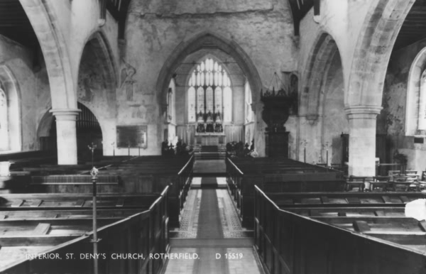 Interior, St Denys Church - c 1920
