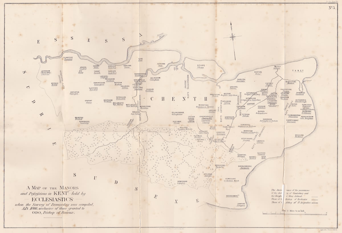 The Manors and Possessions in Kent held by Ecclesiastics in AD 1086 - 1086