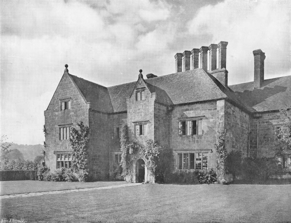 Sandstone walls and russet tiled roofs, the front of the house, Batemans - 1936