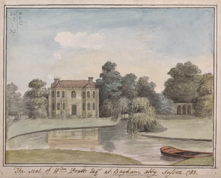 The seat of W<sup>m</sup> Pratt Esq<sup>r</sup> at Bayham Abby, Sussex, 1783 - 1783