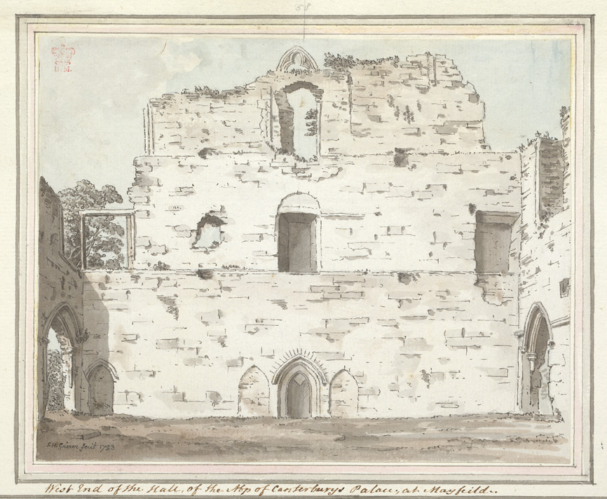 West End of the Hall of the Archbishop of Canterburys Palace at Mayfield - 1783