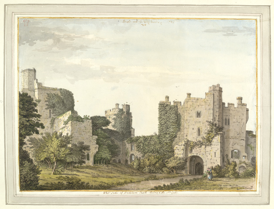 West Side of Bodiham Castle Ruins and the North Gate - 1784