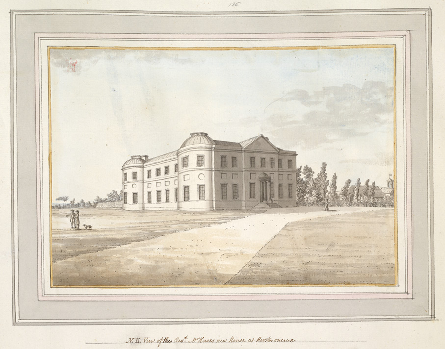 North East View of the Rev Mr Hares new House at Herstmonceux - 1773
