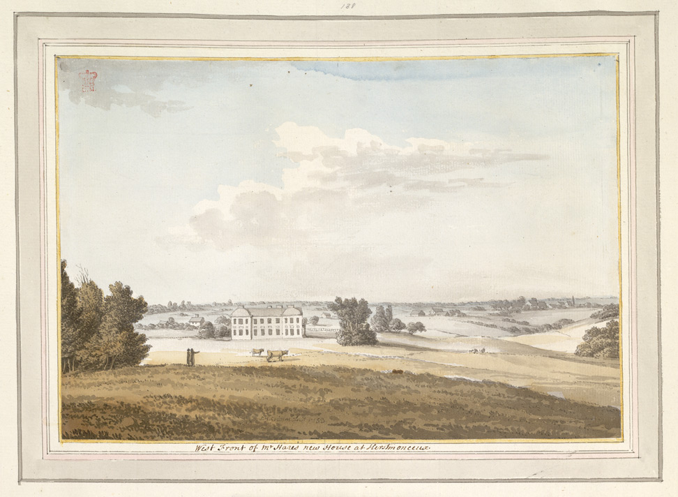 West Front of Mr Hares new House at Herstmonceux - 1783