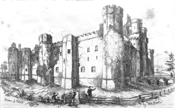 Herstmnoceux Castle from the South West - 1851