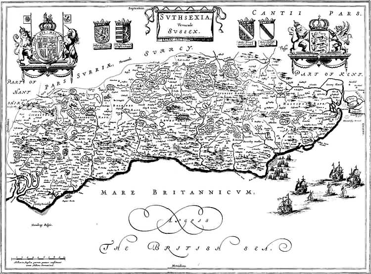 Sussex by Jan Blaeu - 1645
