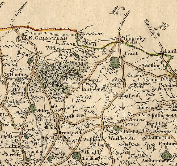 [North] Sussex by John Cary - 1st Sept 1787