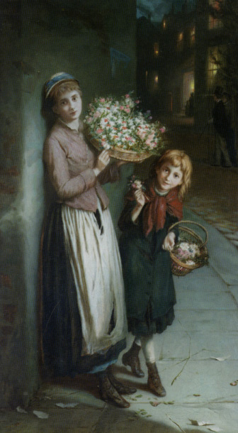 Flower Girls - A Summer Night - 1885