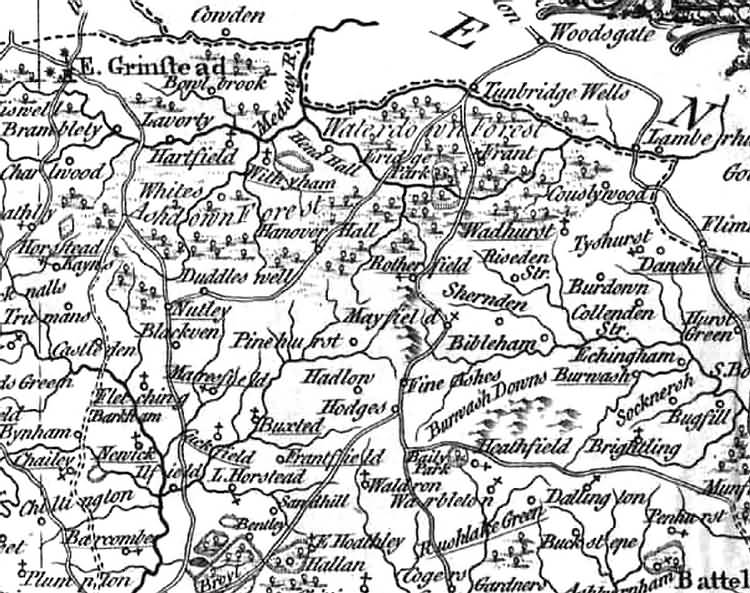 A New Map of [North] Sussex - 1763
