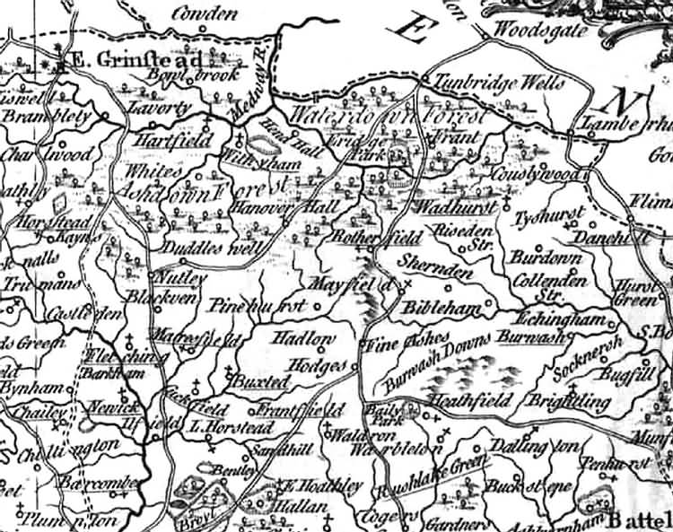 A New Map of [North] Sussex by Thomas Kitchin - 1763