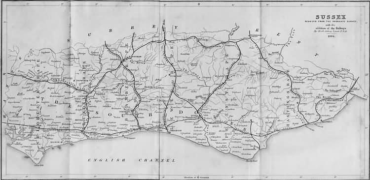Sussex with the addition of the Railways by Mark Antony Lower - 1864