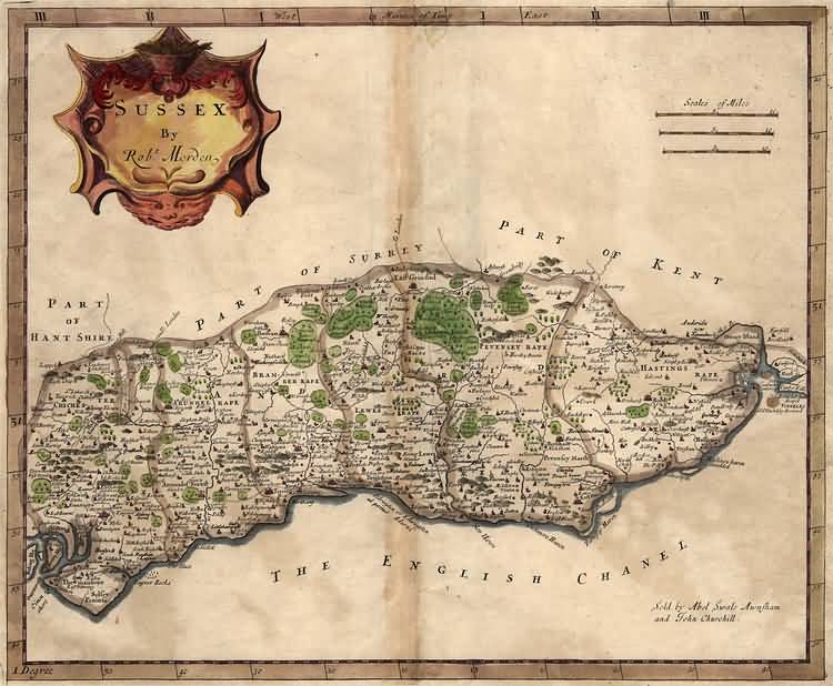 Sussex by Robert Morden - 1695