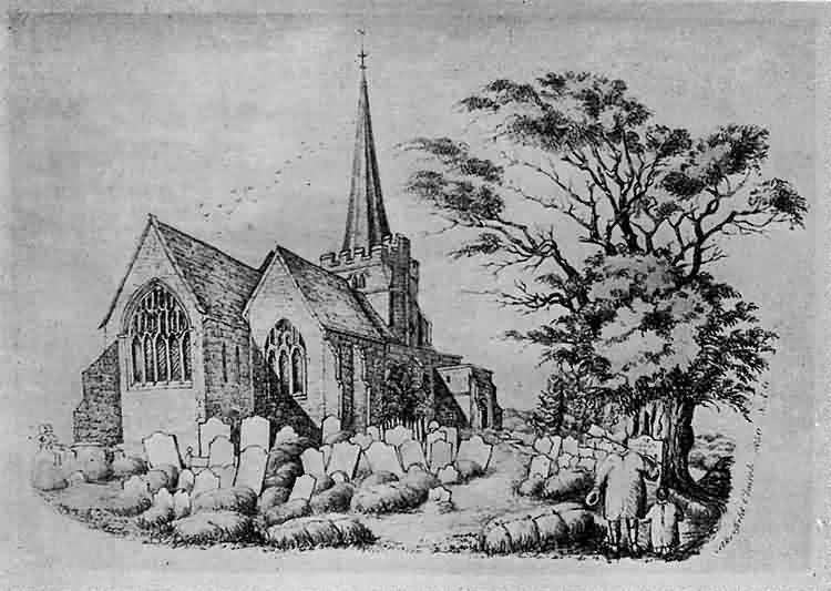 View of St Denys Church - 1850