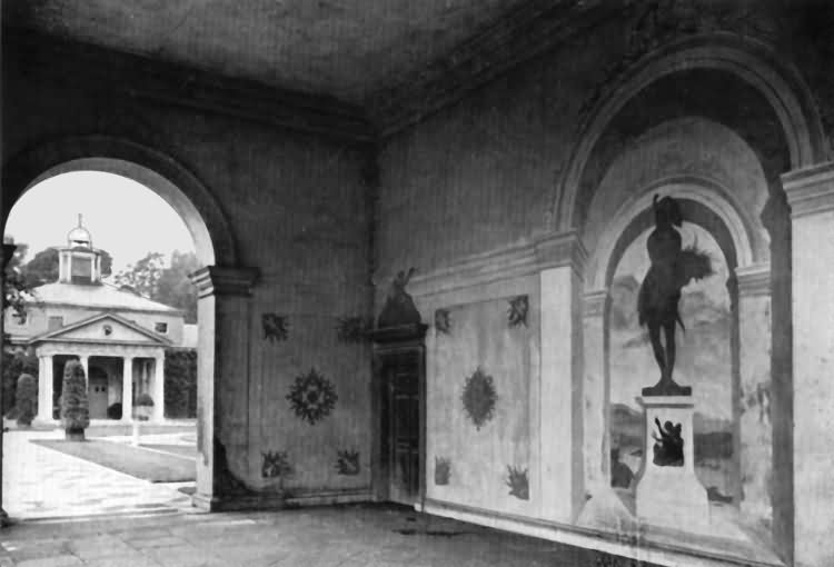 Mereworth Castle - fresco painting in the loggia - c 1930
