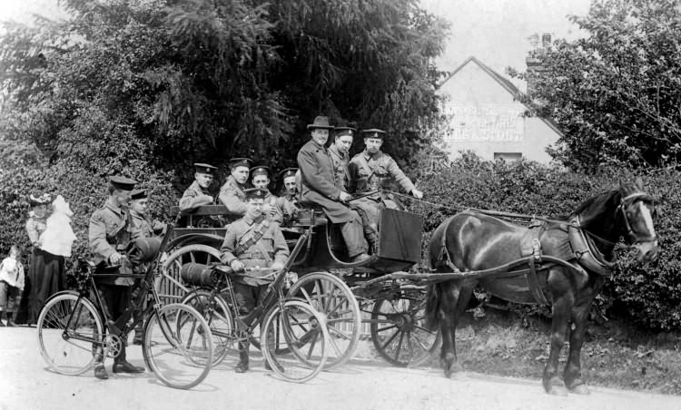 Army Volunteers, near William IV pub, Nutley - 1907
