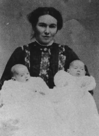 Ellen Harman at 26 with her twins Herbert John and Bernard Owen - 1913