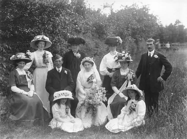 Ernest Edward Harman and his cousin Kate Harman at their wedding - 1st June 1912