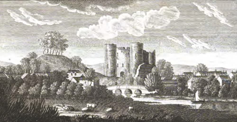 View of the Castle and part of the Town of Tonbridge - 1797
