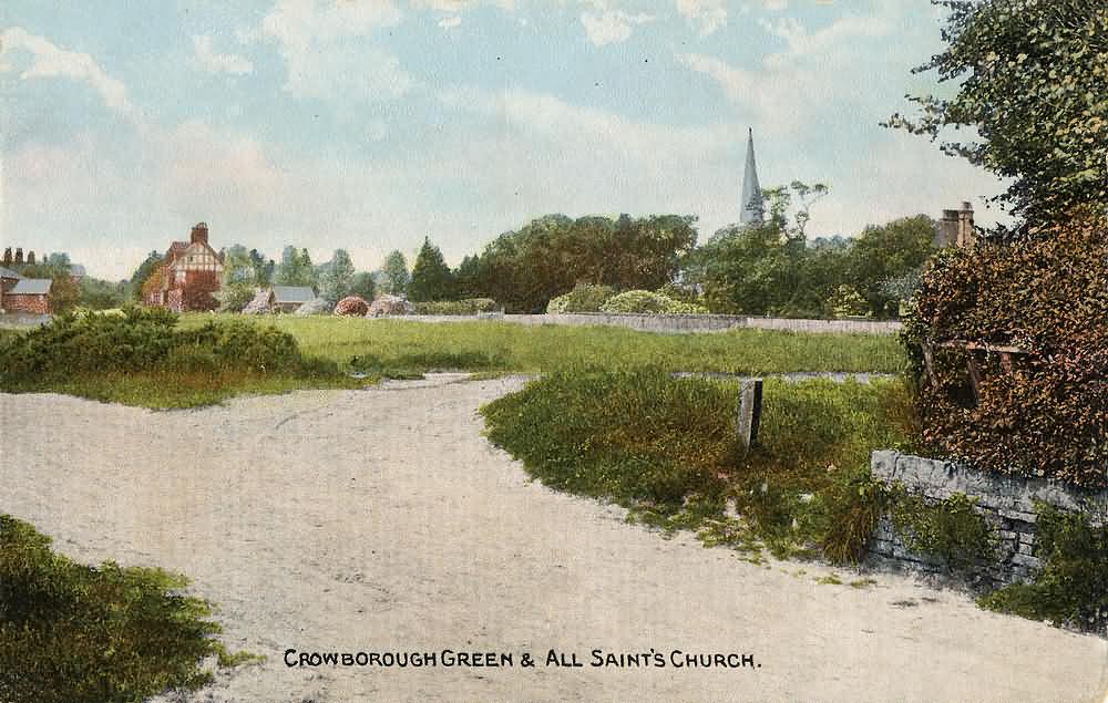 Crowborough Green and All Saints Church - c 1920