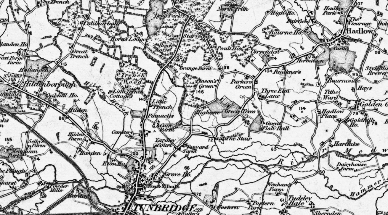 Hadlow South West map