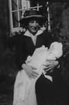 Ella Harman at 24 with her baby son Douglas George